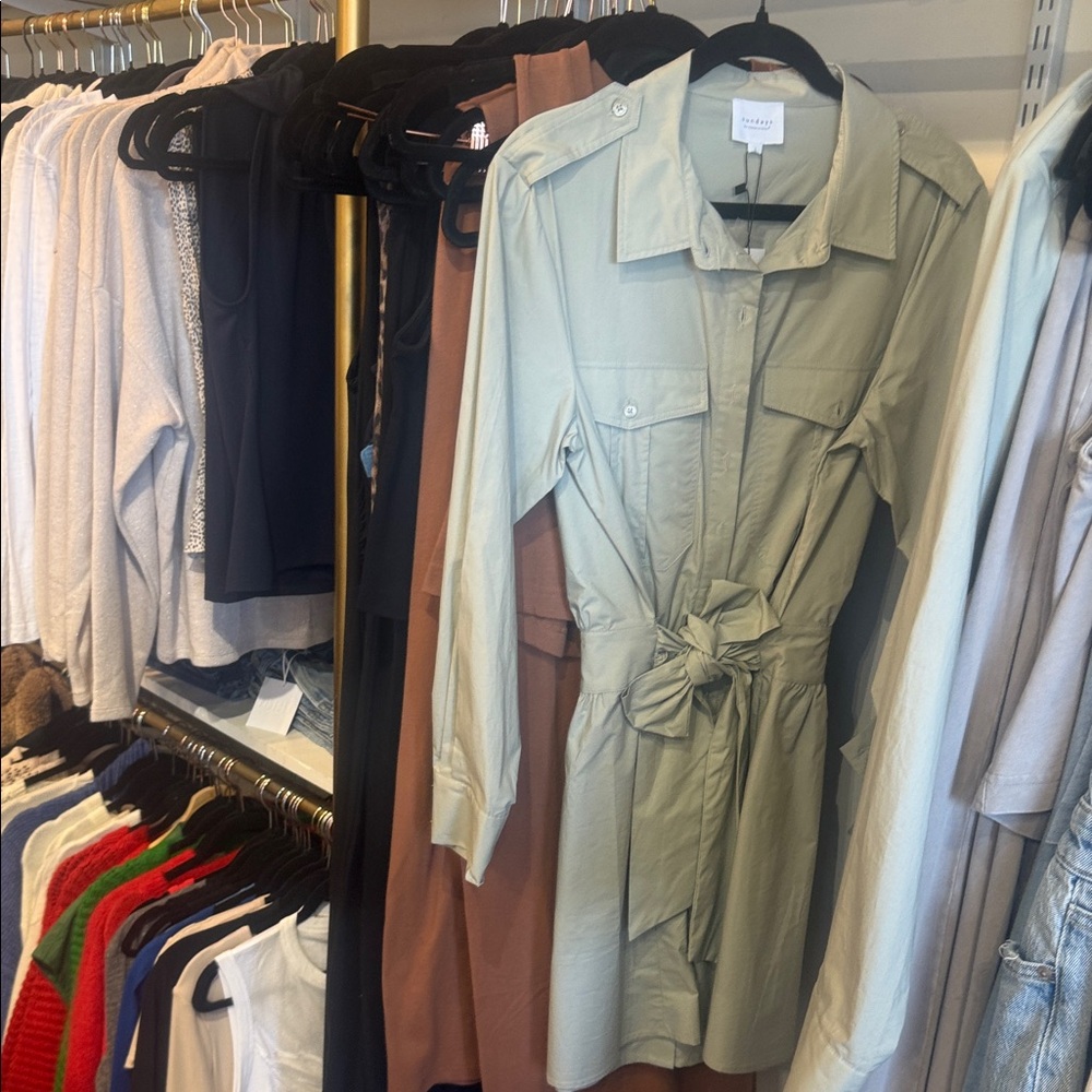 Sundays Olive Green Belted Dress